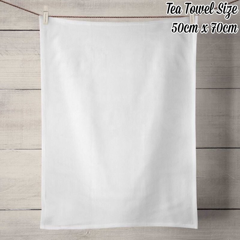 50% Linen Tea Towel - White Thumbnail